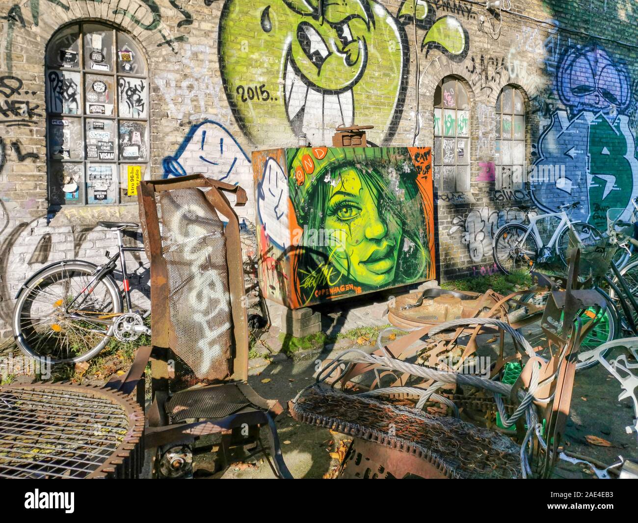 Christiania wall street art in Copenhagen Stock Photo Alamy