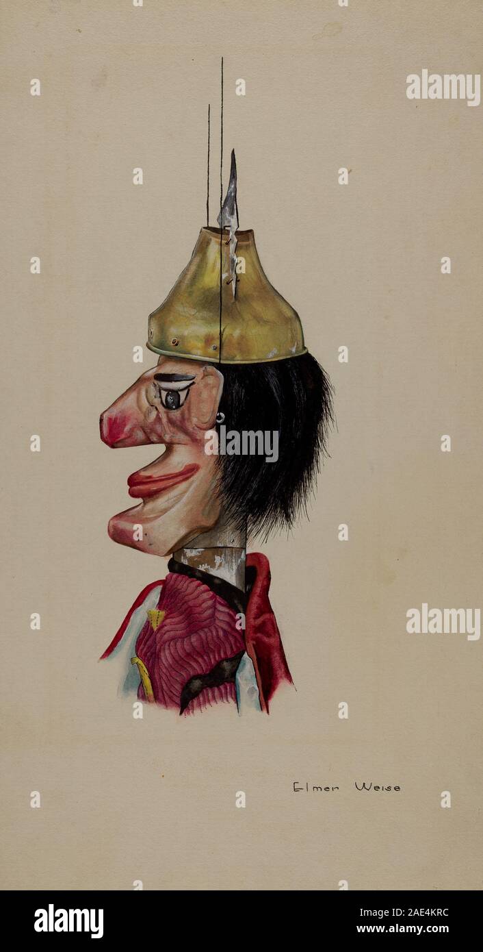 King Saul Marionette; c. 1937 Elmer Weise, King Saul Marionette, c 1937 Stock Photo