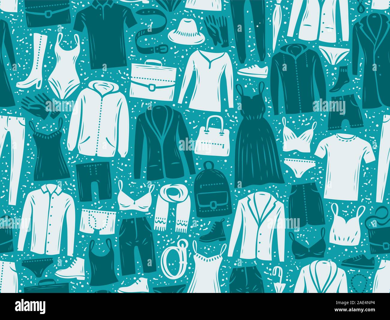 Fashion seamless background or pattern. Clothes vector illustration Stock Vector