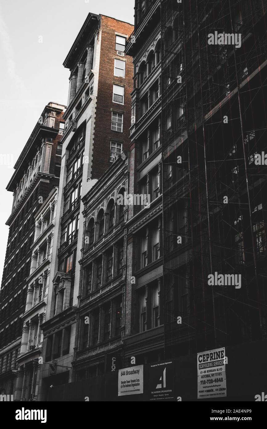 New York, December, 2017, typical apartment buildings on Broadway Stock