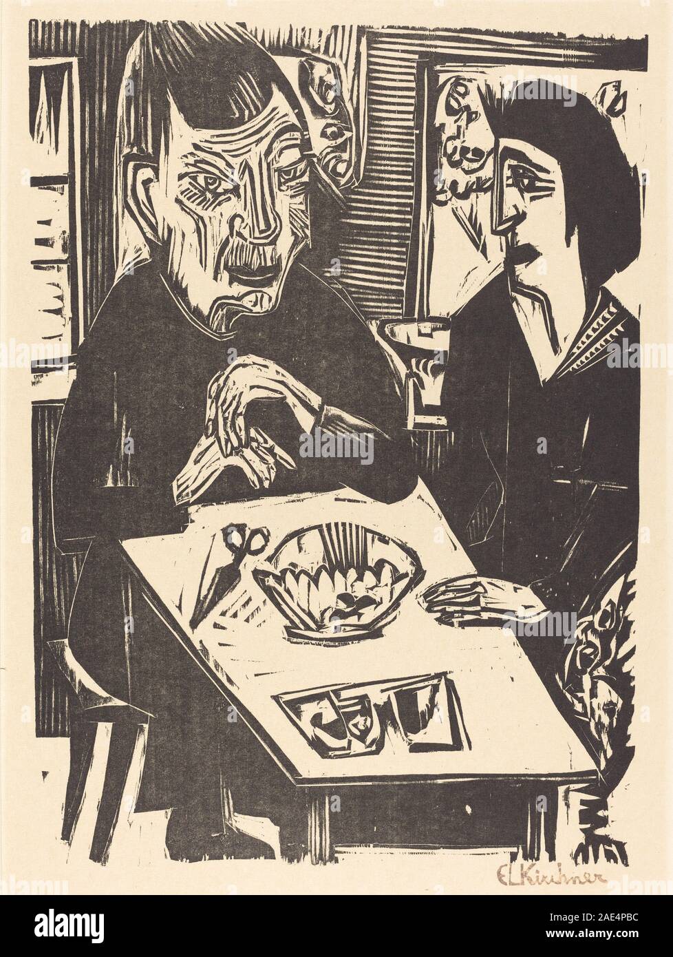 Old and Young Woman (Alte und jungere Frau); 1921date Ernst Ludwig Kirchner, Old and Young Woman (Alte und jungere Frau), 1921 Stock Photo