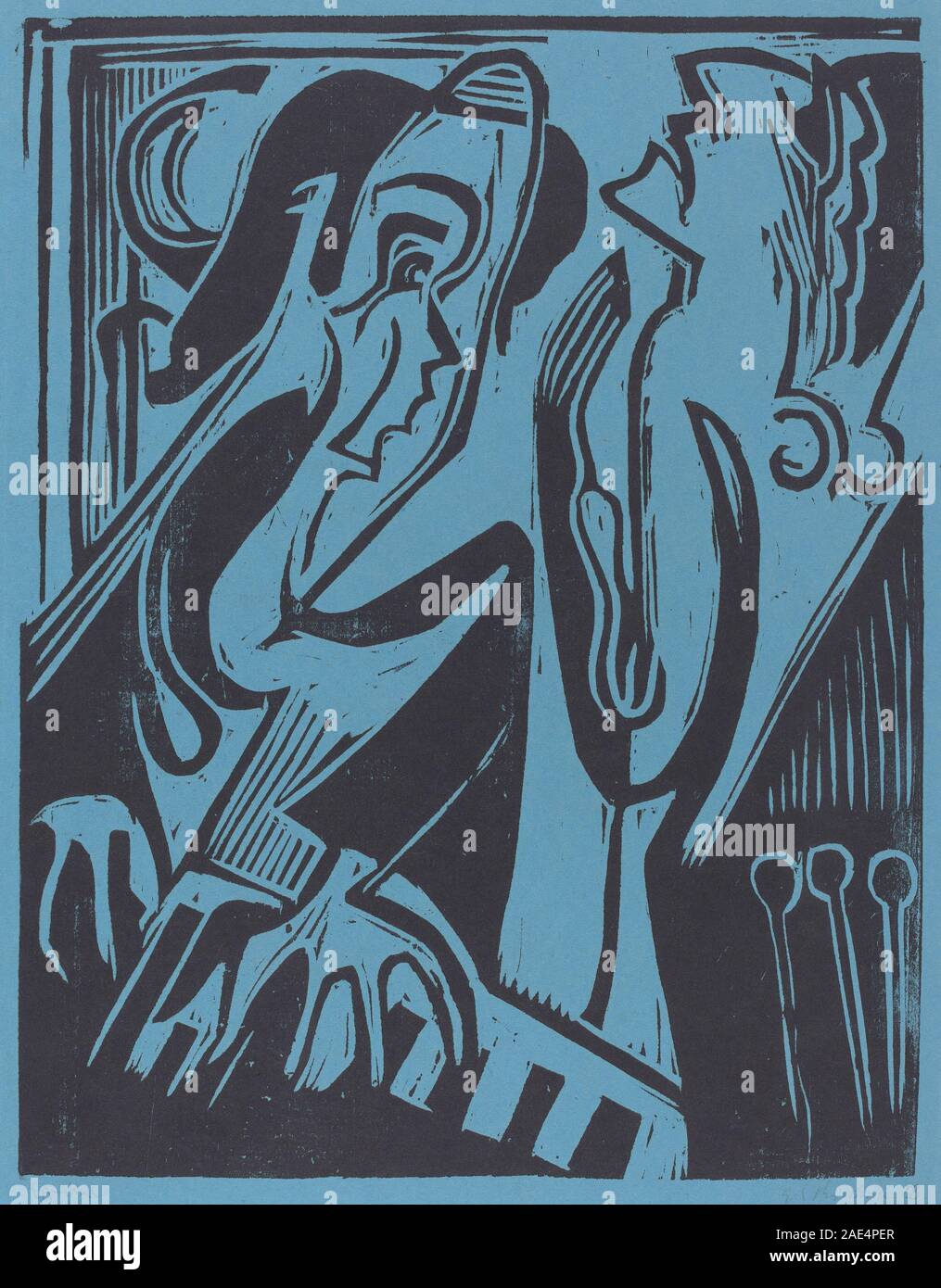 Pianist and Singer; 1928date Ernst Ludwig Kirchner, Pianist and Singer, 1928 Stock Photo