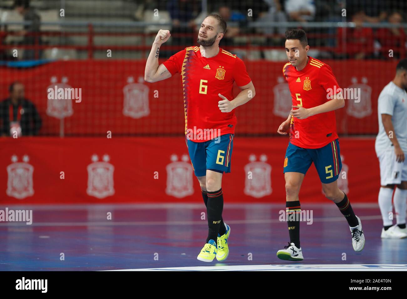 Torrejon de Ardoz, Spain. 3rd Dec, 2019. Javier Solano (ESP) Futsal : Solano  celebrate after his goal during International Friendly match between Spain  9-1 Japan at the Pabellon Muncipal Jorge Garbajosa in