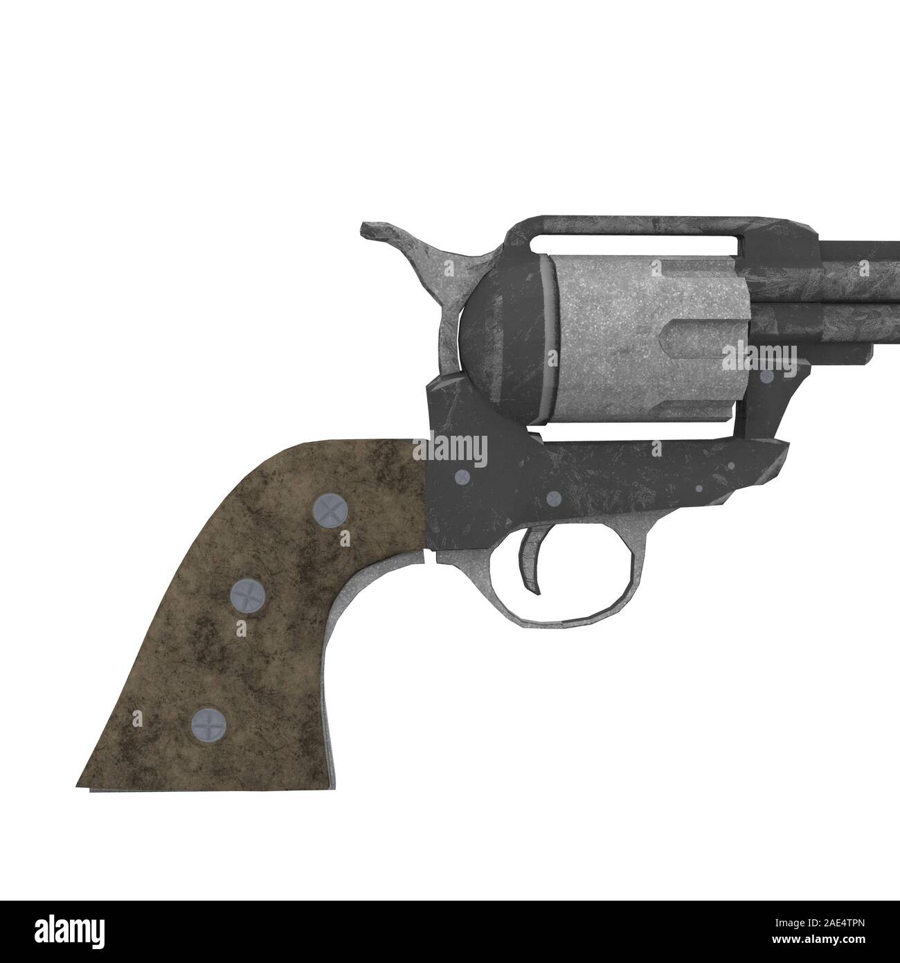 Colt Single Action Army handgun classical wild west armed revolver 3d illustration Stock Photo