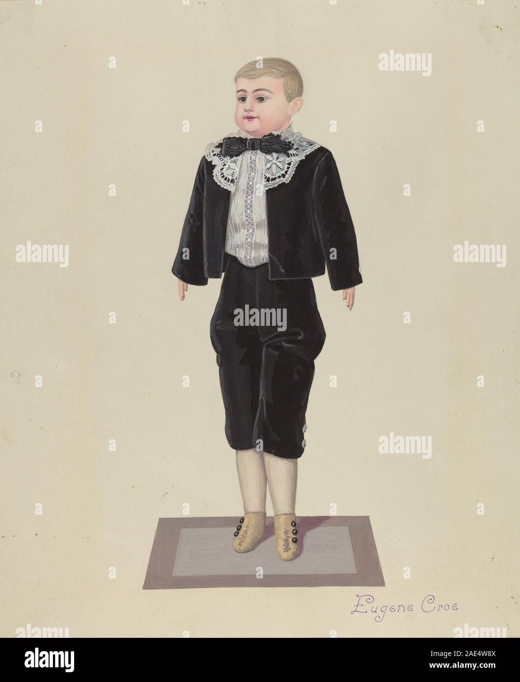 A boy doll created circa 1937 by Eugene Croe, made of cloth, composite ...