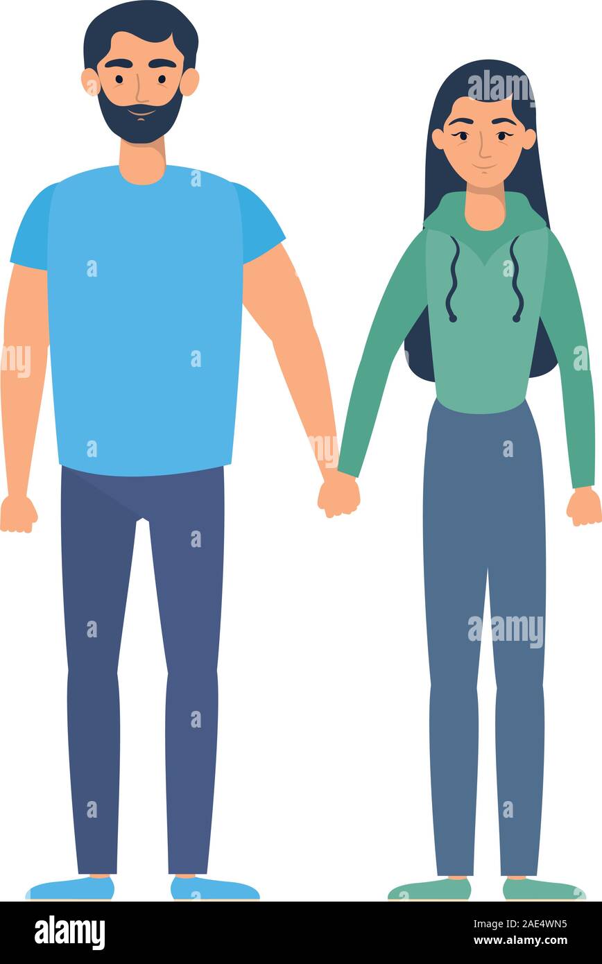 young lovers couple avatars characters Stock Vector Image & Art - Alamy