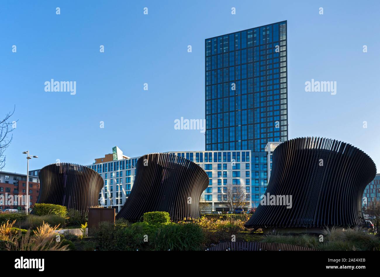 The Angel Gardens apartments and the 'Earth Tubes' for the Combined