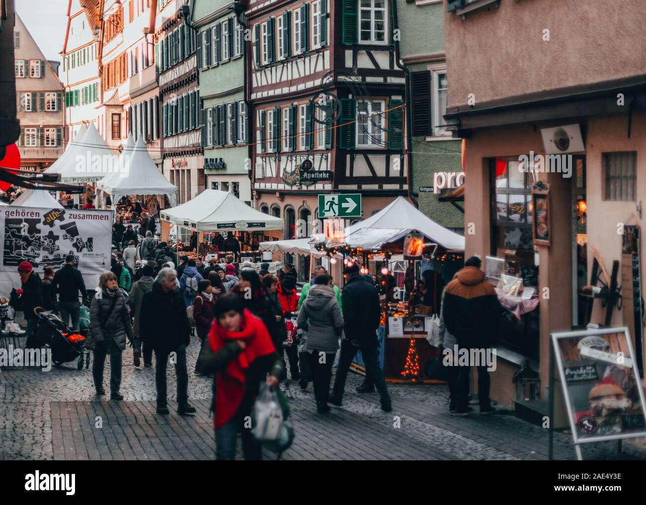 Tübingen, Germany December 6, 2019 Chocolate market chocolART with christmas booths and