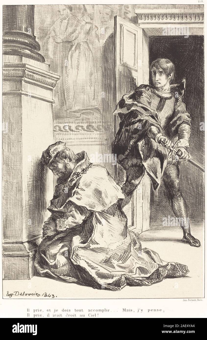 Hamlet is Tempted to Kill the King (Act III, Scene III); 1834/1843 ...