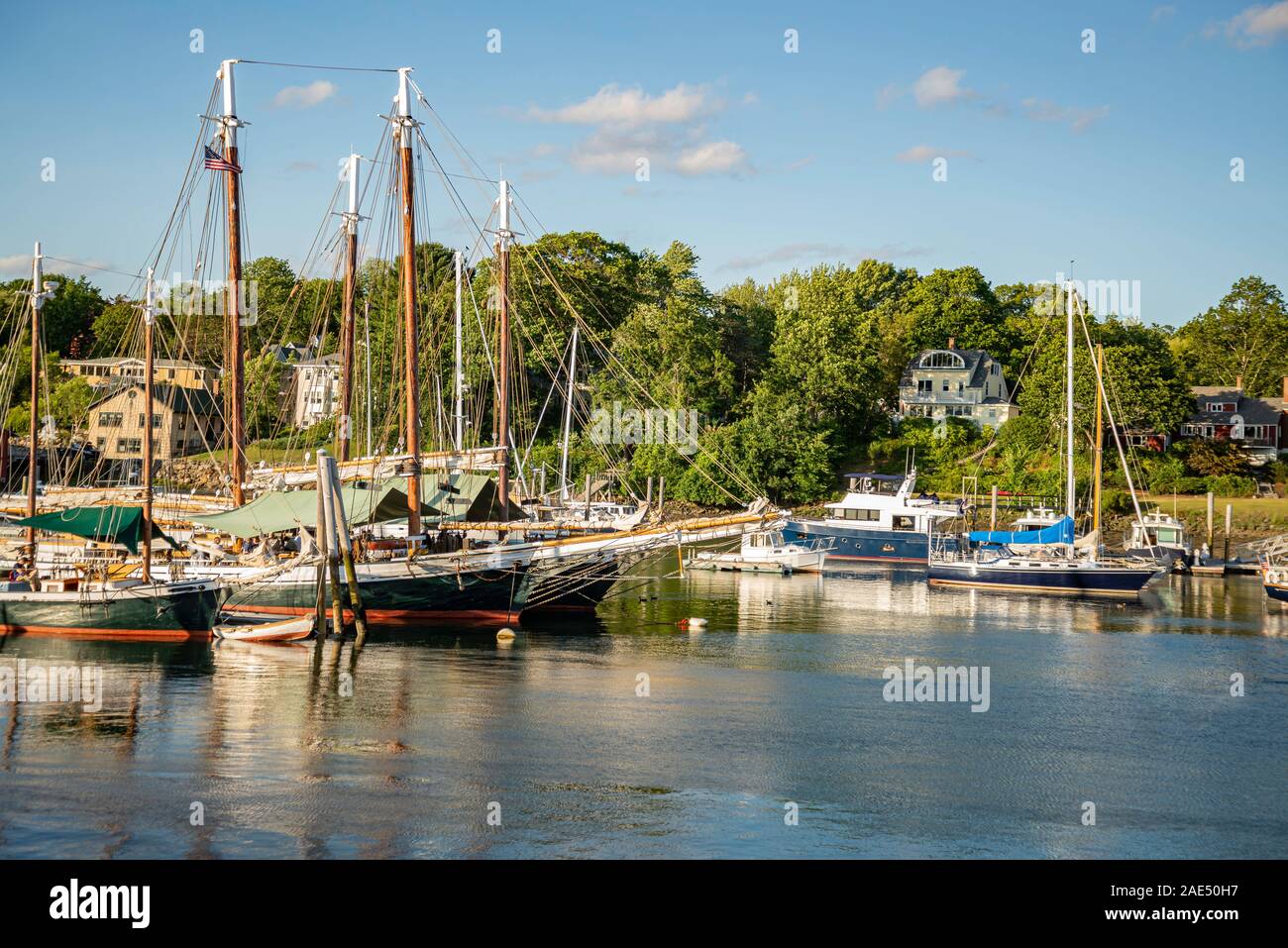 View of the Coastal town of Belfast in Maine Stock Photo Alamy