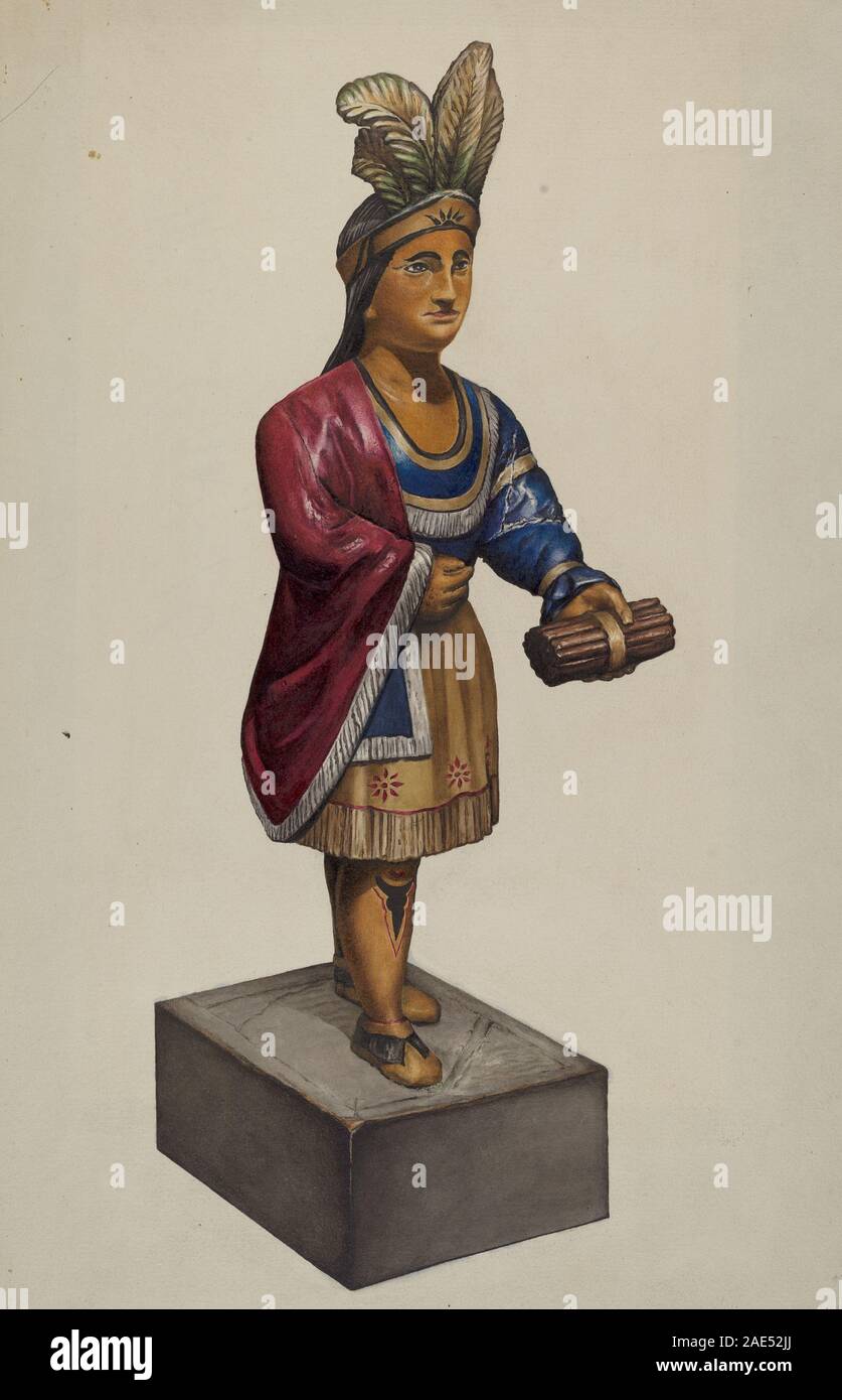 Cigar Store Indian; 1935/1942 Flora Merchant, Cigar Store Indian, 1935