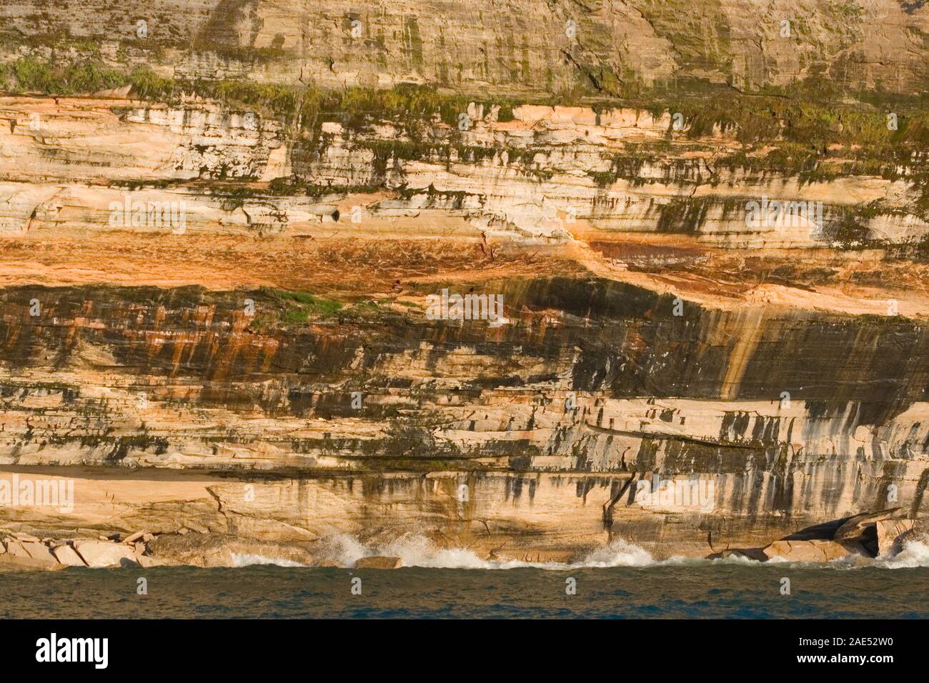 Pitted Rocks Cliffs Cliffs, Pictured Rocks National Lakeshore, Michigan Stock Photo - Alamy