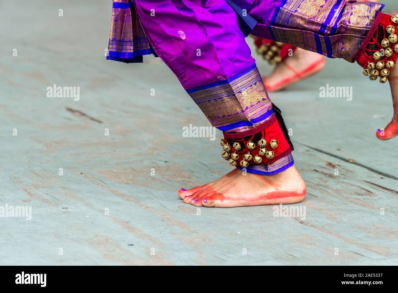 A festival dance during a Canada Day event. Sounds and motions of an Indian dance routine Stock Photo