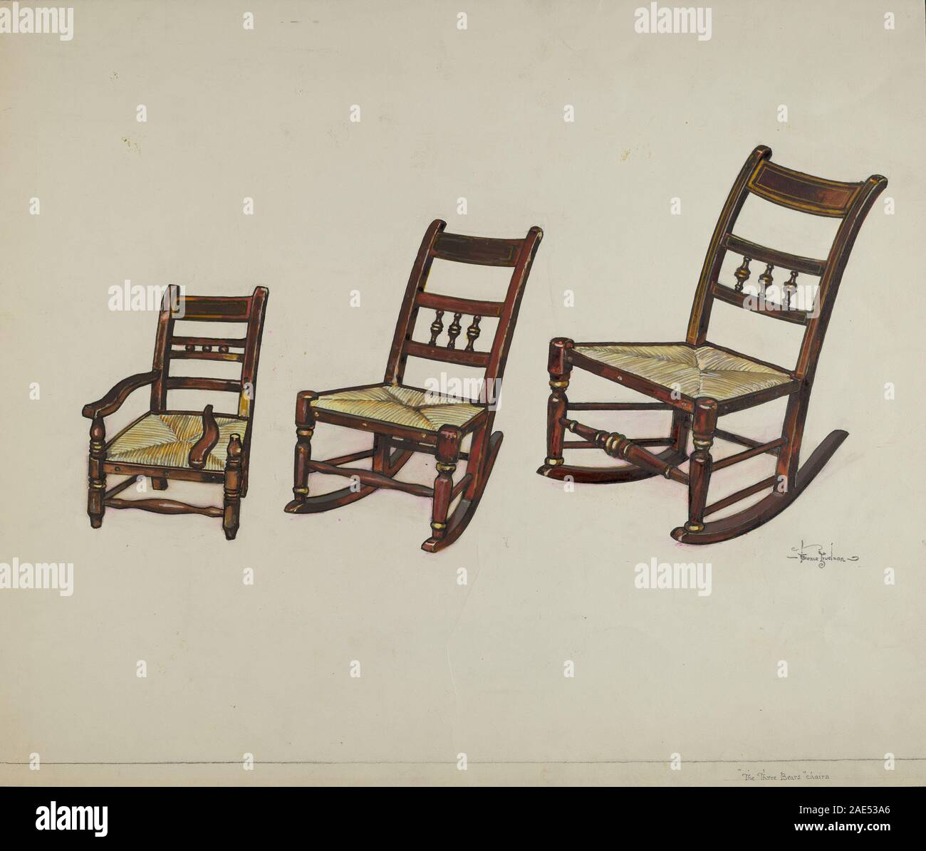 The Three Bear's Chairs; c. 1937 Florence Truelson, The Three Bear's