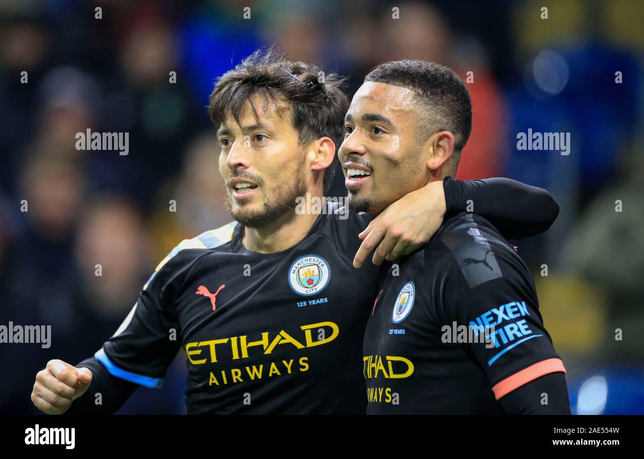 3rd December 2019 Turf Moor Burnley England Premier League Burnley V Manchester City Gabriel Jesus 09 Of Manchester City Celebrates Scoring The Opening Goal In The 24th Minute With David Silva