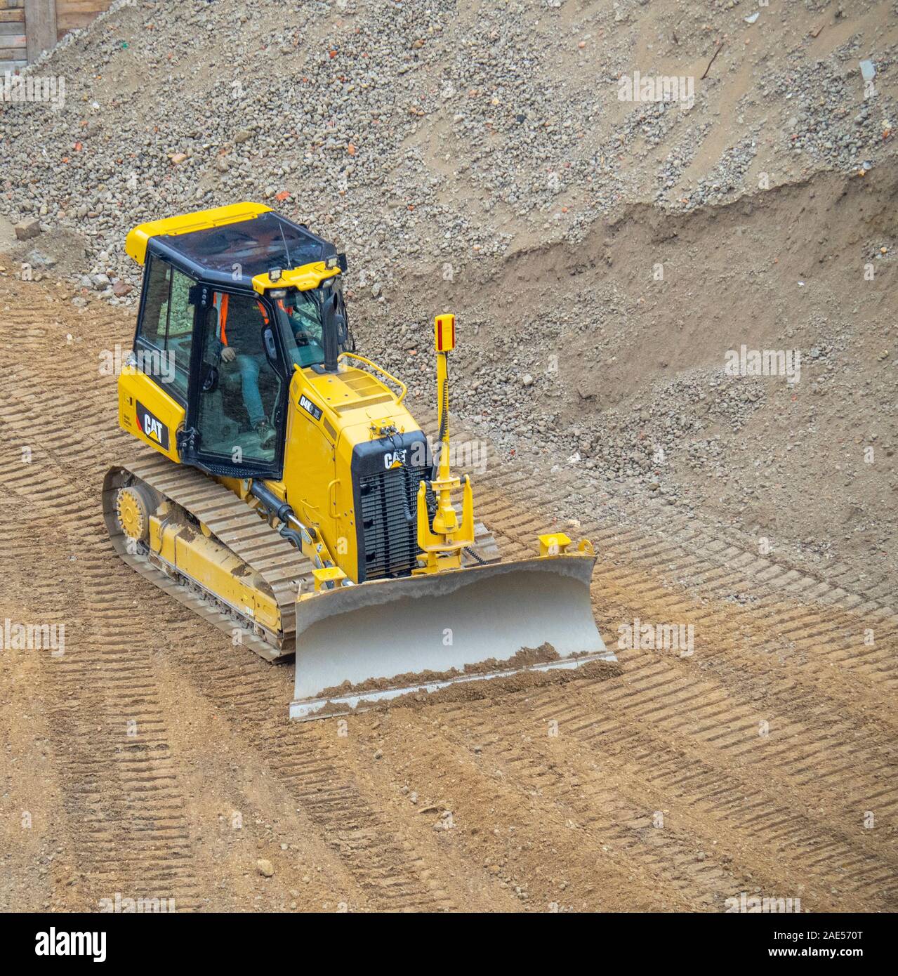 Bulldozer in a building site in central Dresden Saxony Germany Stock ...
