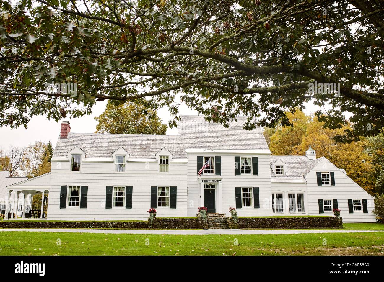 Dorset, Vermont October 1st, 2019 Exterior of Dorset Colony House on