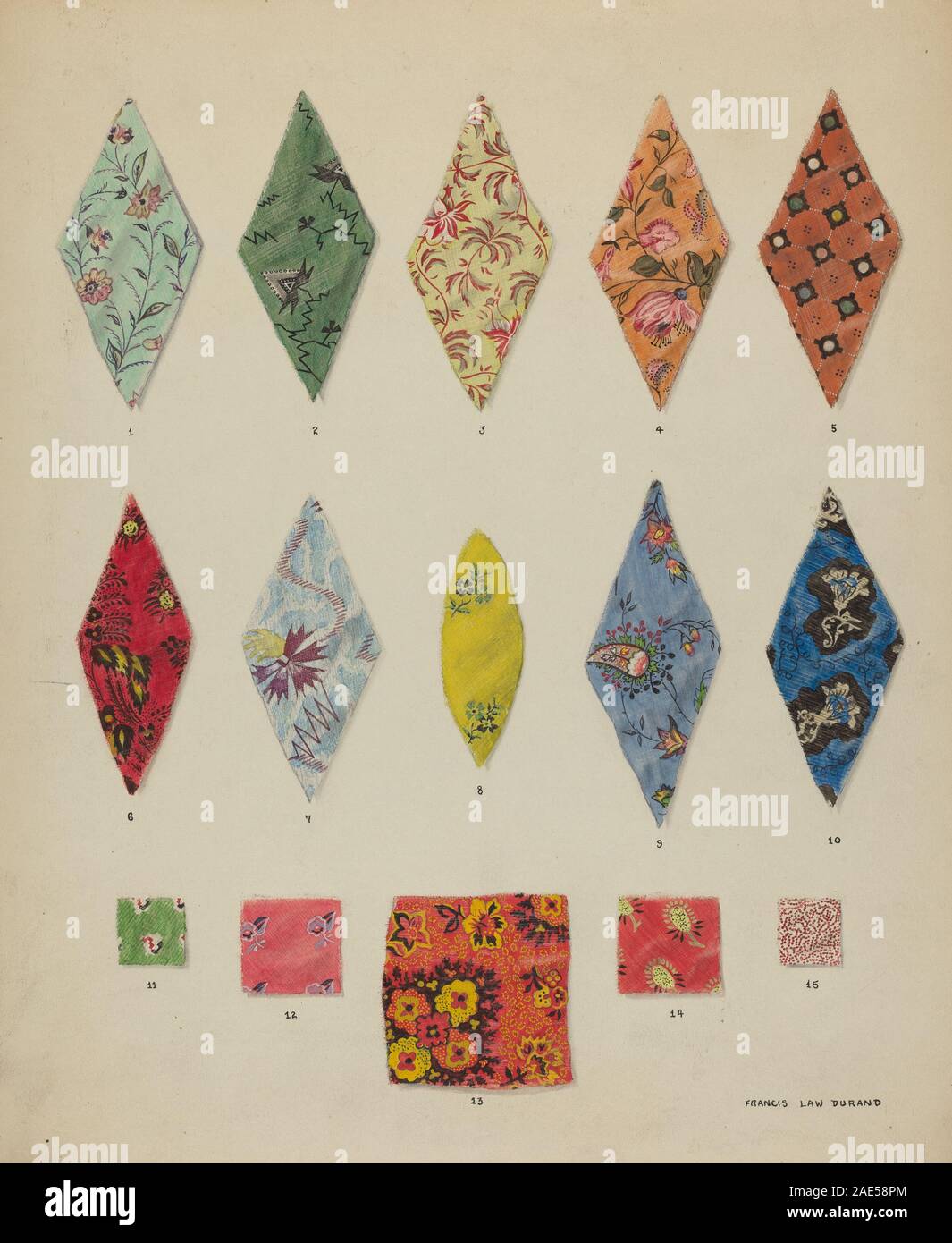 A detailed section of a quilt created around 1937 by Francis Law Durand ...