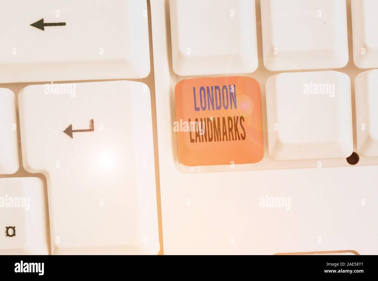 Writing note showing London Landmarks. Business concept for most iconic ...