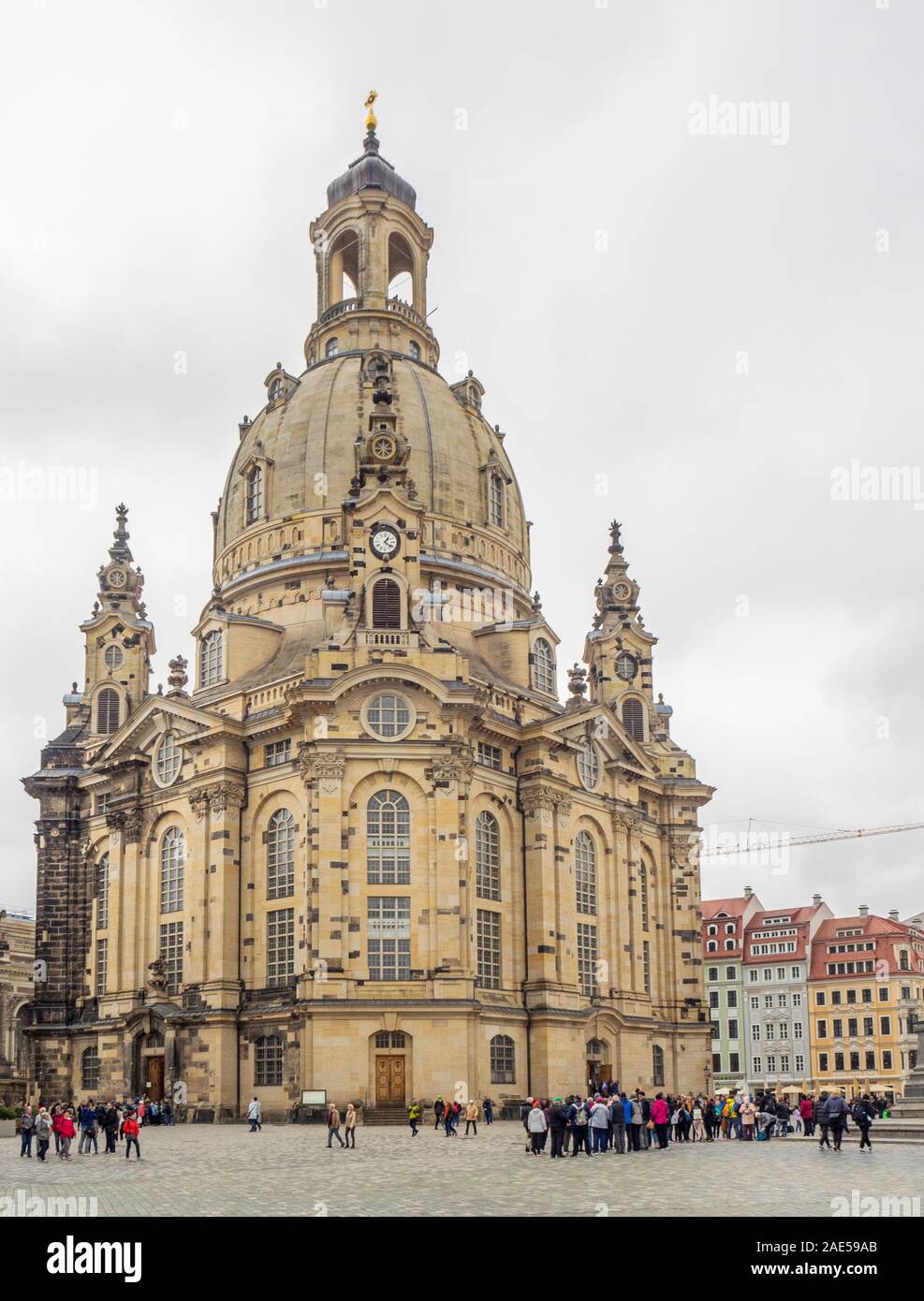 Reconstructed baroque Dresden Frauenkirche Evangelical Lutheran Church of Our Lady Altstadt Dresden Saxony Germany. Stock Photo