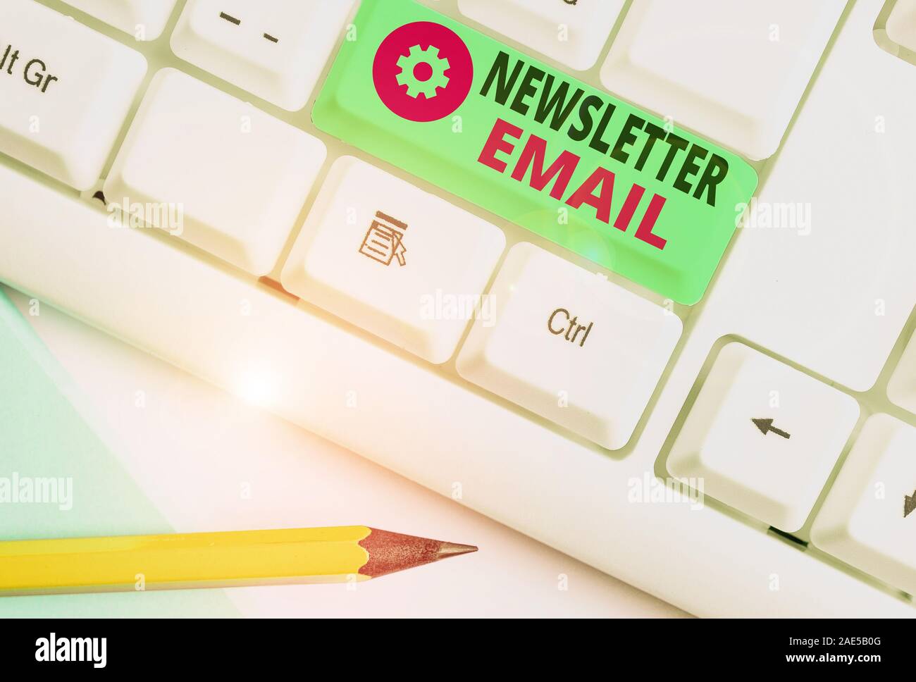 Word writing text Newsletter Email. Business photo showcasing email ...