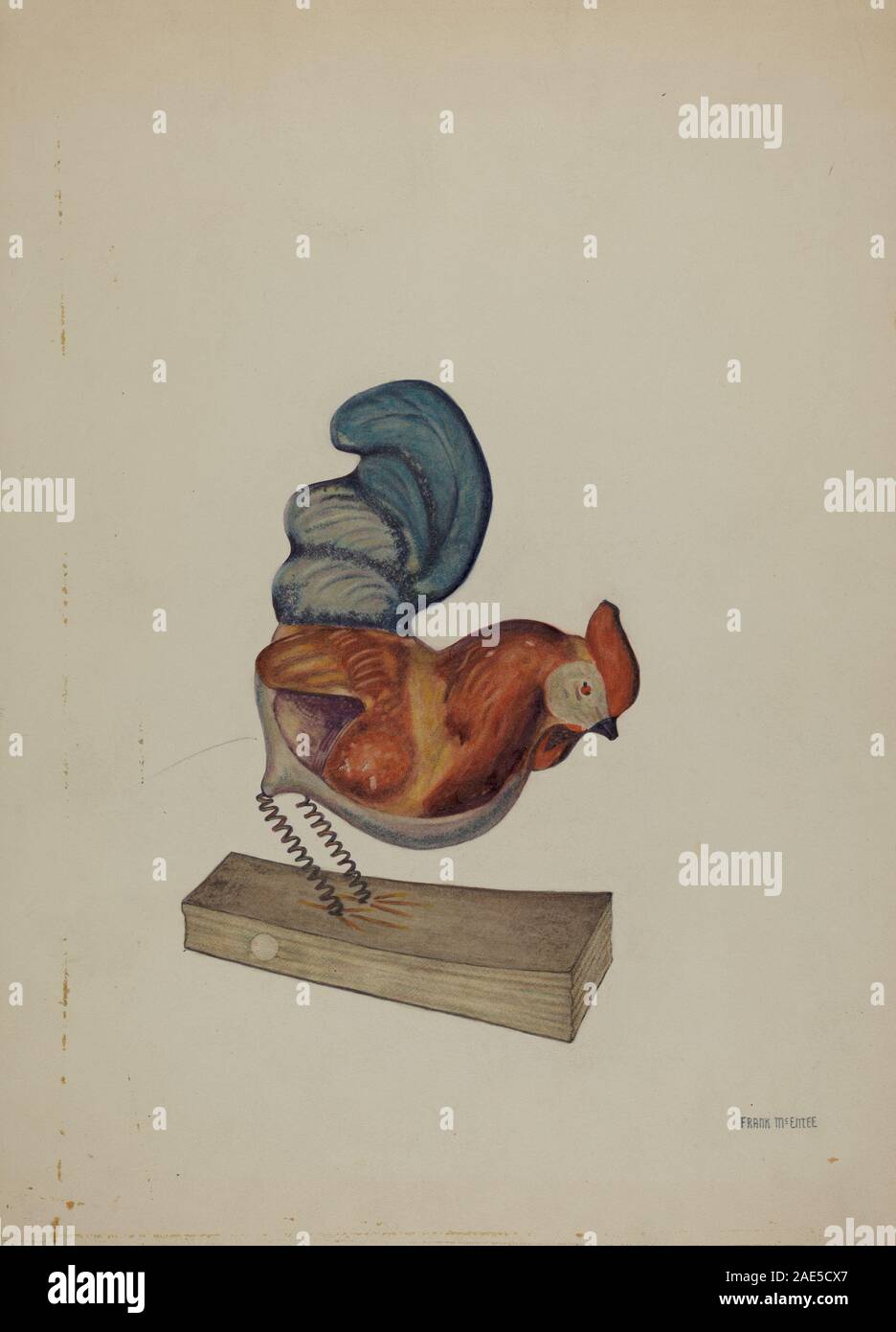 Pa. German Squeak Toy Rooster; circa 1938 date Frank McEntee, Pa German