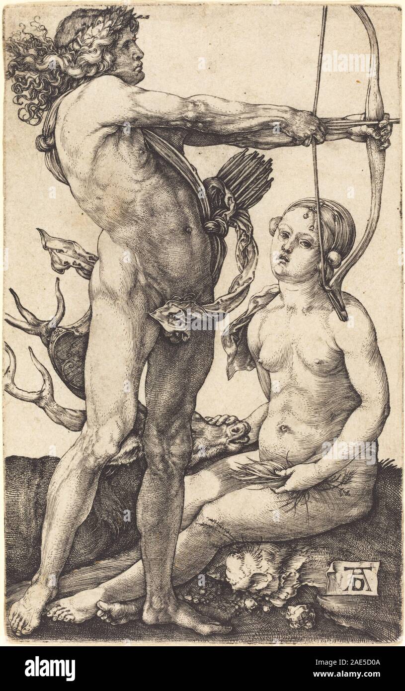 A 1504-1505 engraving by Albrecht Dürer depicting the mythological ...