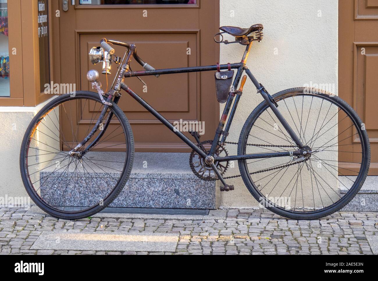 Vintage steel bicycle Stock Photo