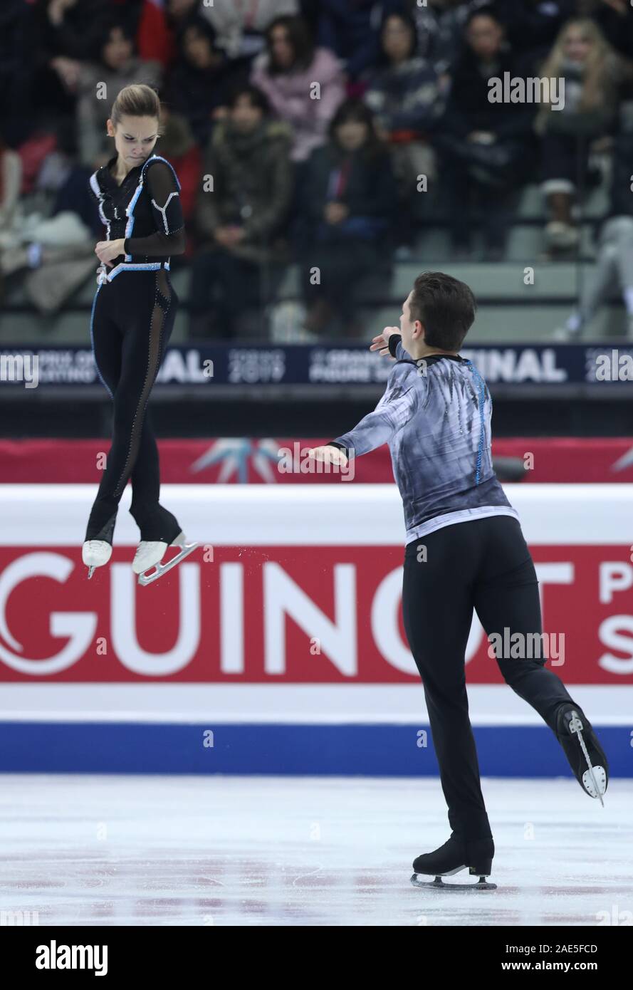 Turin, Italy. 6th Dec, 2019. Daria Pavliuchenko (L)/Denis Khodykin of Russia compete during the pairs free skating at the ISU Grand Prix of Figure Skating Final 2019 in Turin, Italy, Dec. 6, 2019. Credit: Cheng Tingting/Xinhua/Alamy Live News Stock Photo