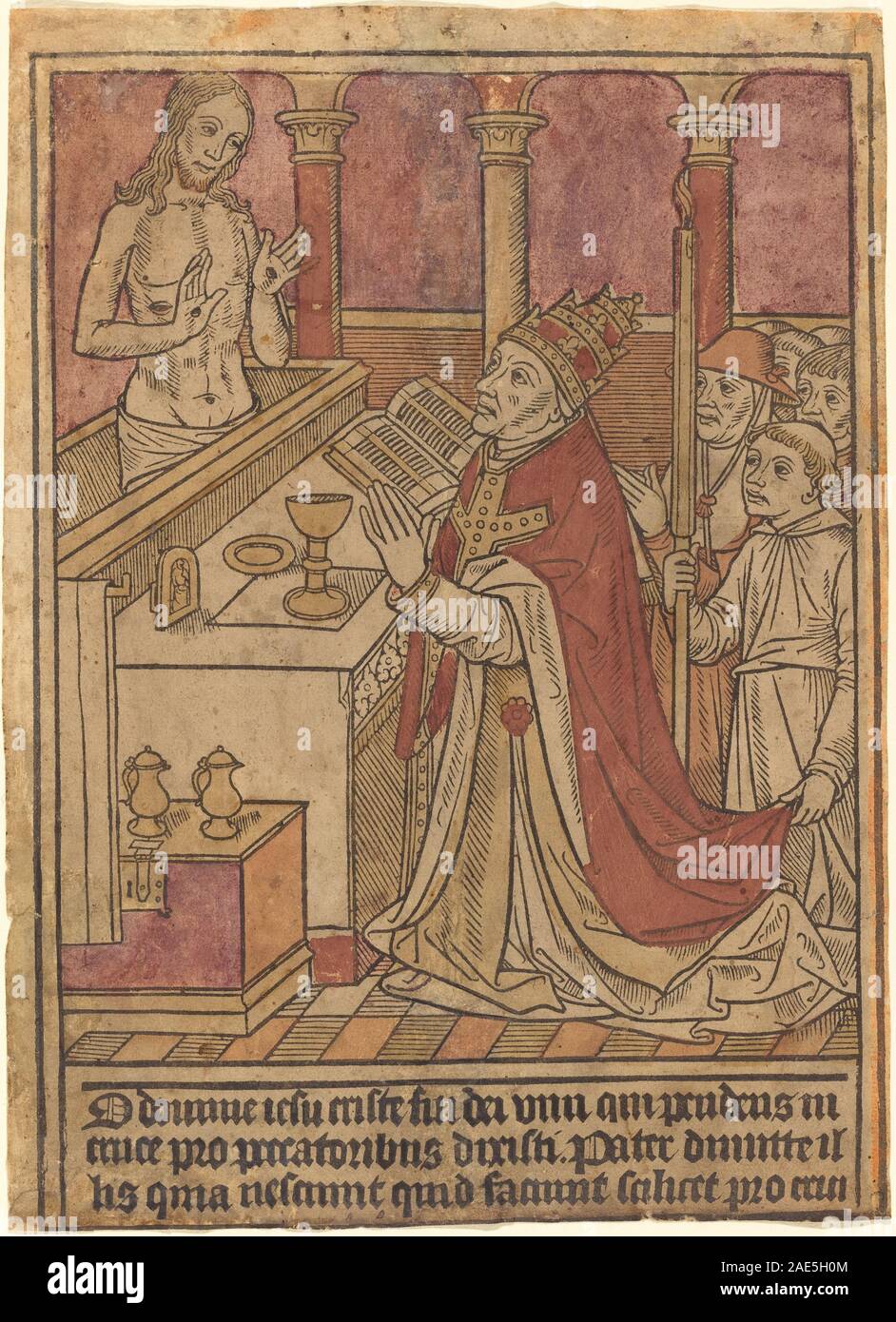 The Mass of Saint Gregory [recto]; circa 1490 date French 15th Century ...