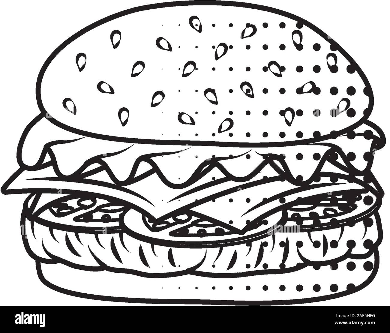 Cartoon Hamburger Black and White Stock Photos & Images - Alamy