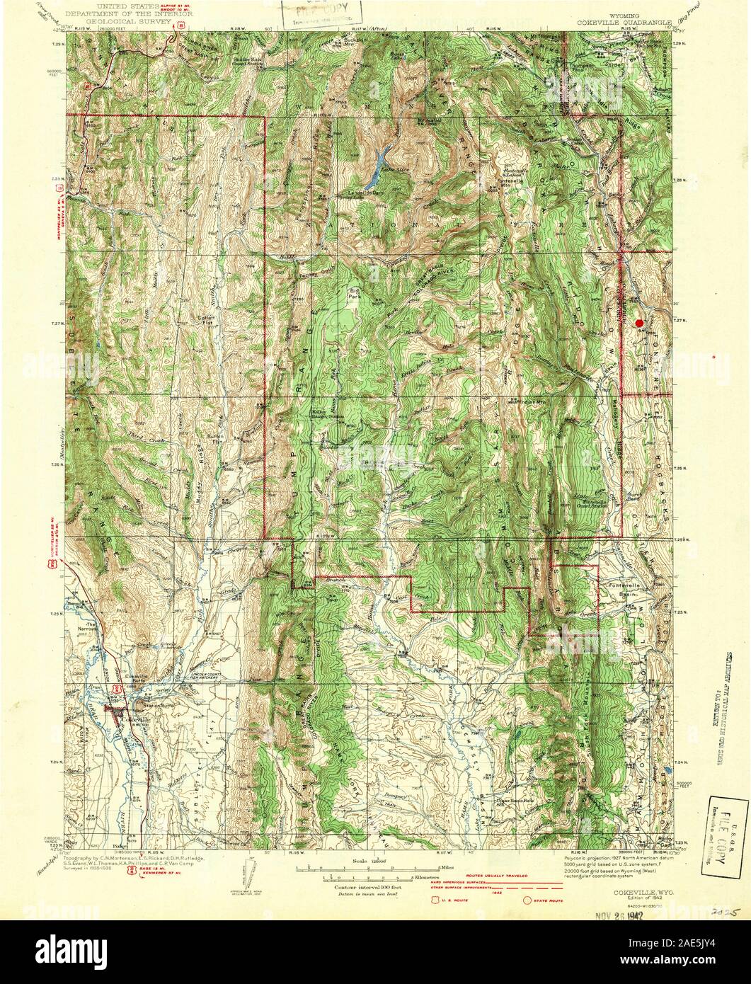 Map of cokeville hires stock photography and images Alamy