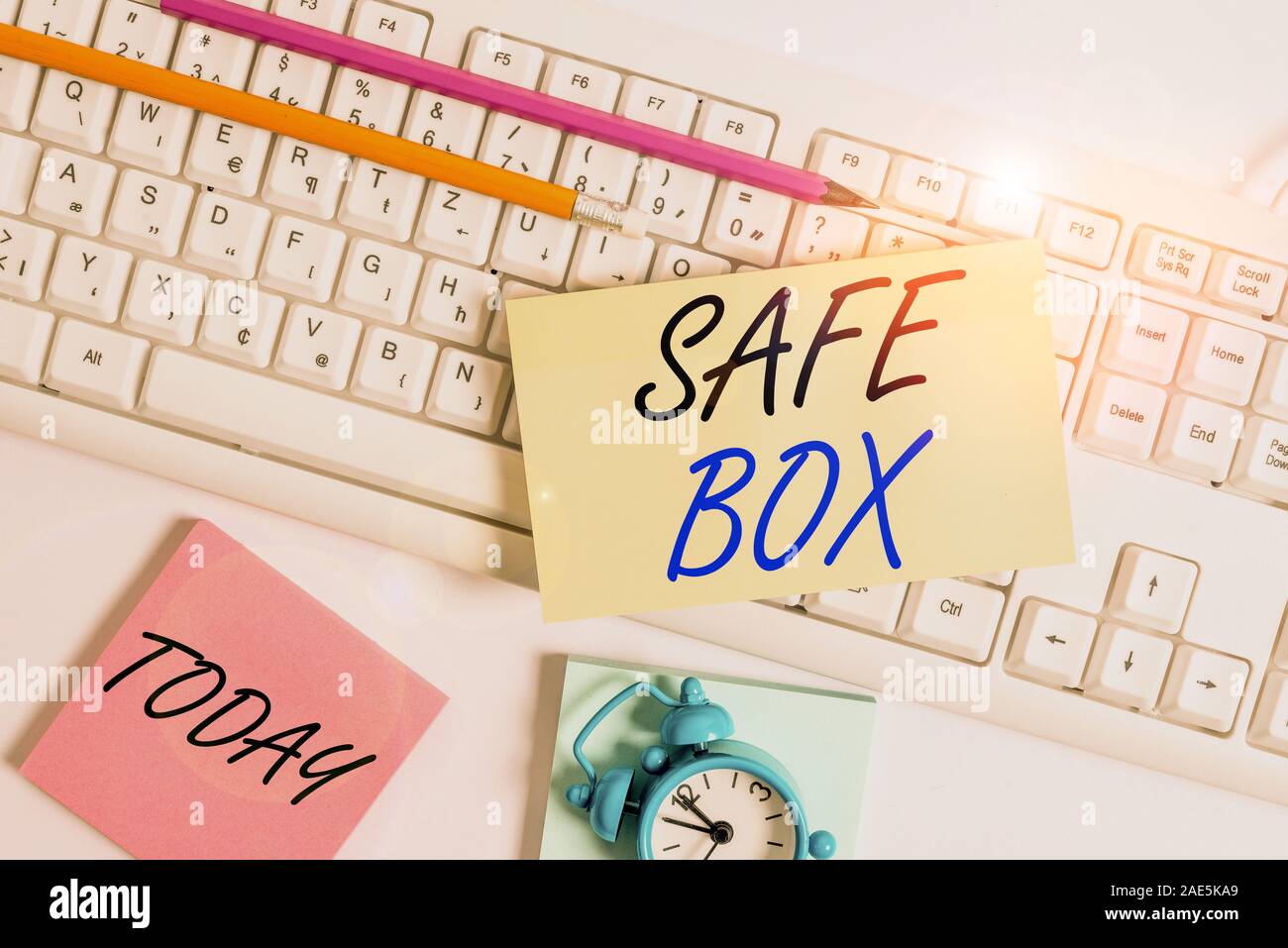Text sign showing Safe Box. Business photo showcasing A small structure ...