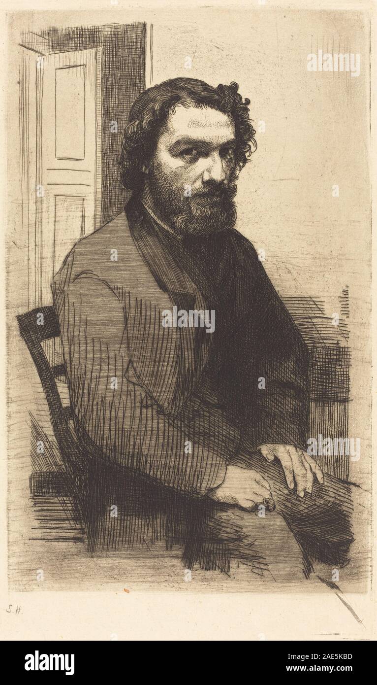 Alphonse Legros; 1861date Félix Bracquemond, Alphonse Legros, 1861 Stock Photo