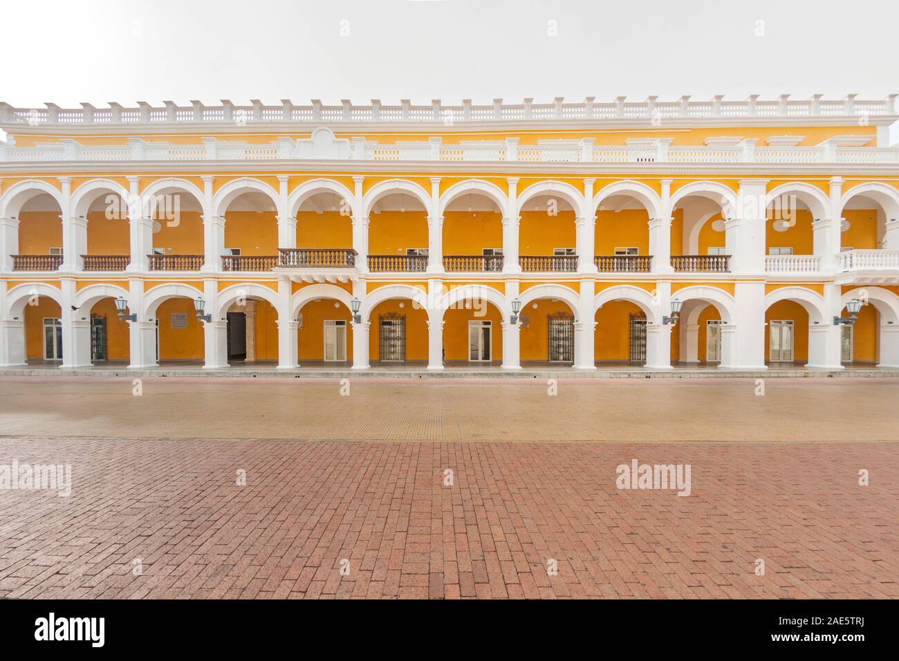 The restored Palace of the Proclamation (El Palacio de la Proclomacion) in the old city in Cartagena, Colombia. Stock Photo