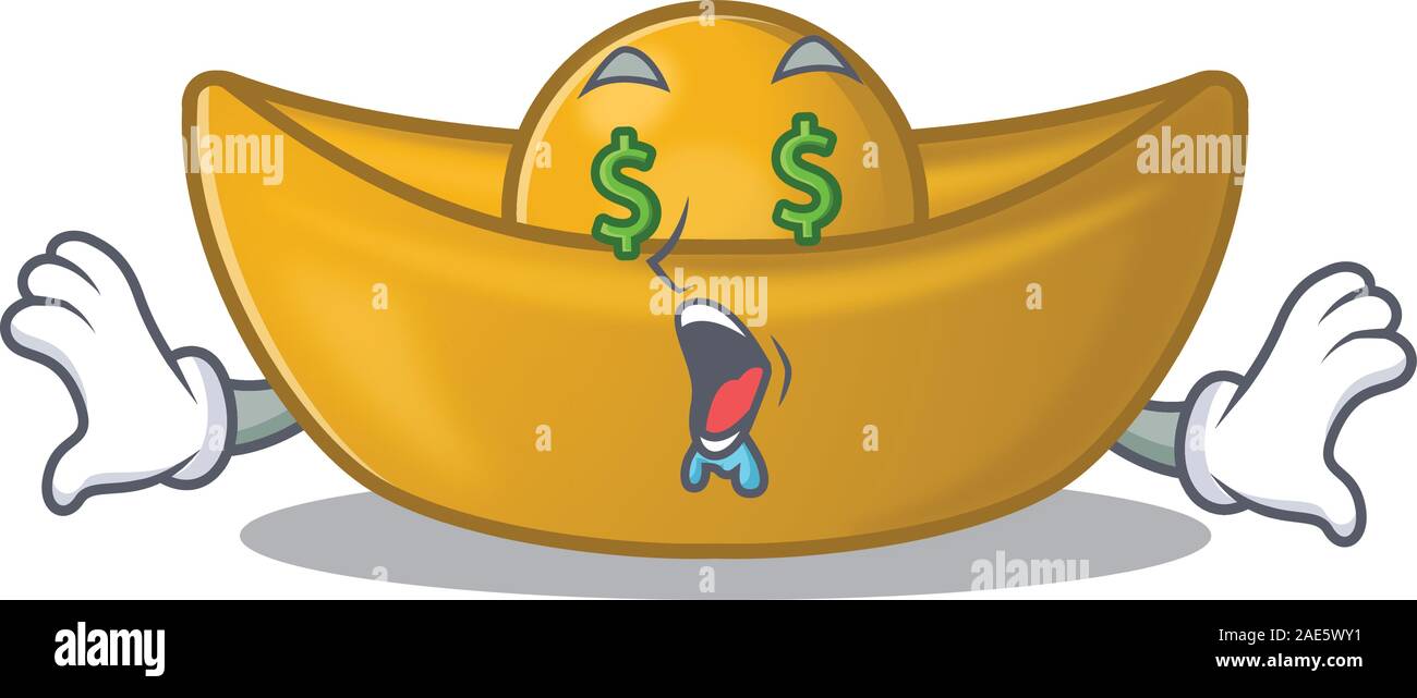 Chinese ingot with Money eye cartoon character style Stock Vector Image ...