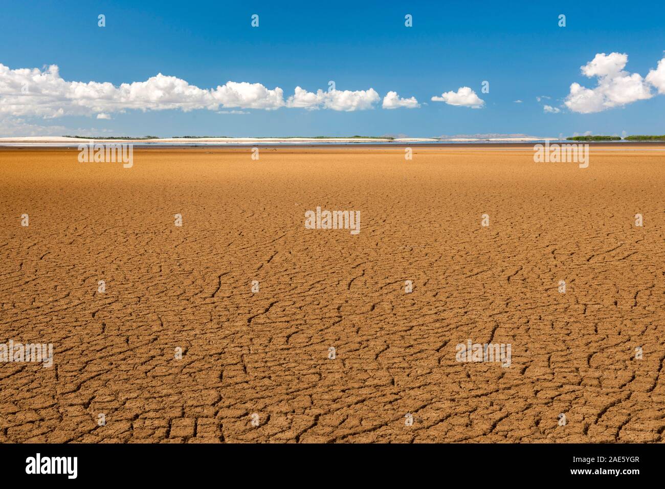 Parched earth in the Grambia region of the Guajira peninsula of northern Colombia. Stock Photo
