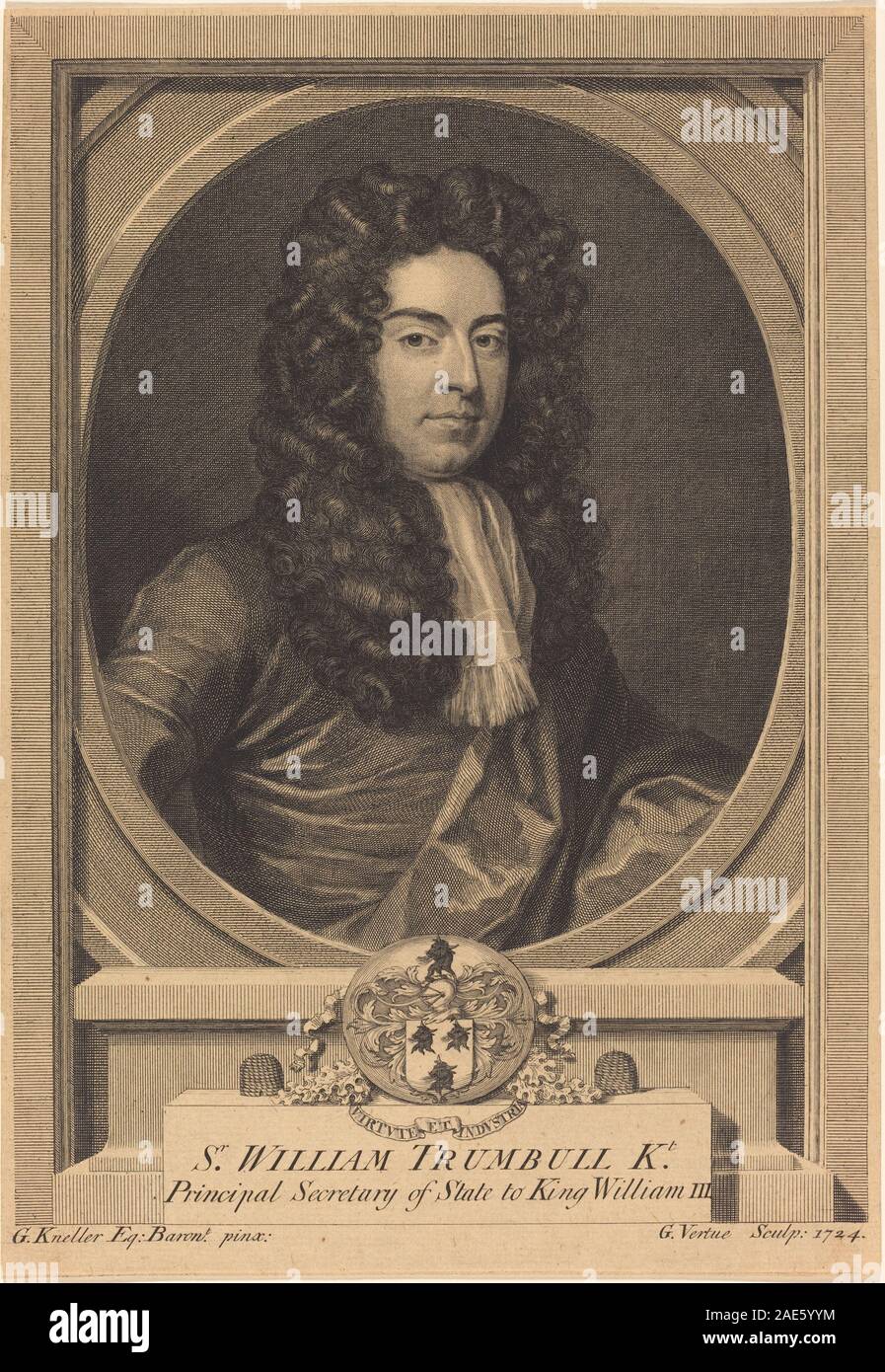 William Trumbull; 1724date Vertue after Sir Godfrey Kneller