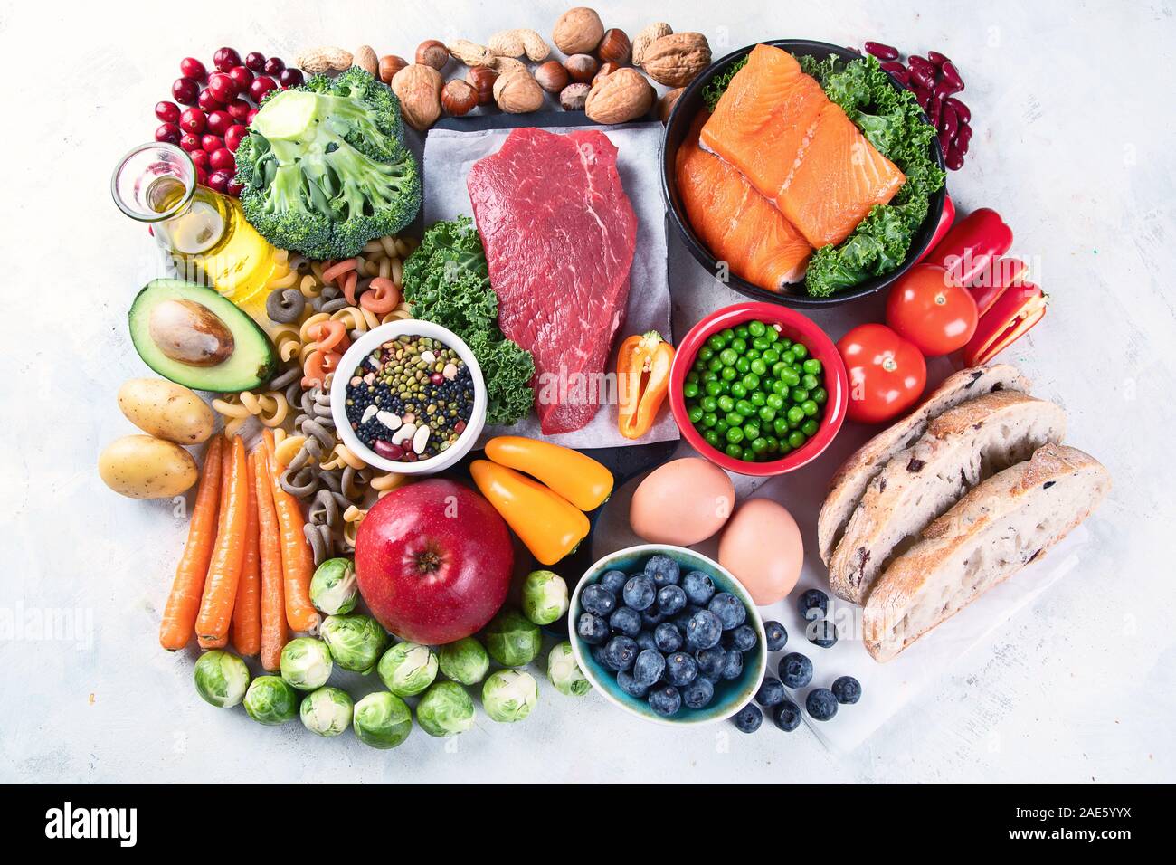 Healthy foods balanced diet hi-res stock photography and images - Alamy