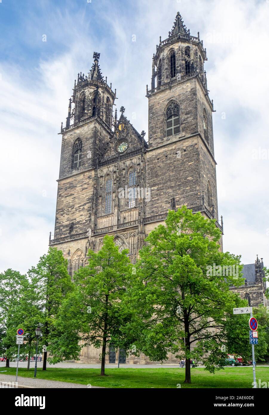 Gothic medieval Magdeburger Dom Cathedral in Altstadt Magdeburg Saxony-Anhalt Germany. Stock Photo