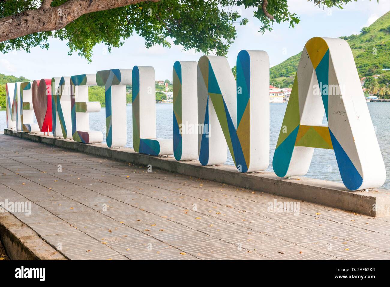 I Love Ketlina (Santa Catalina) sign on the island of Providencia, Colombia. Stock Photo