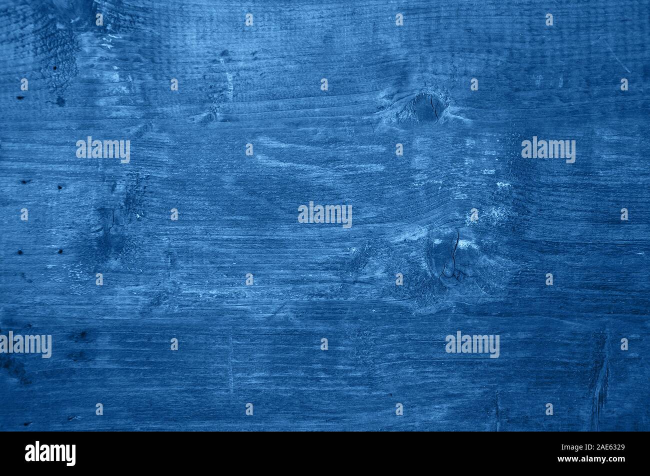 Wooden background in trendy blue color of the year 2020. Stock Photo