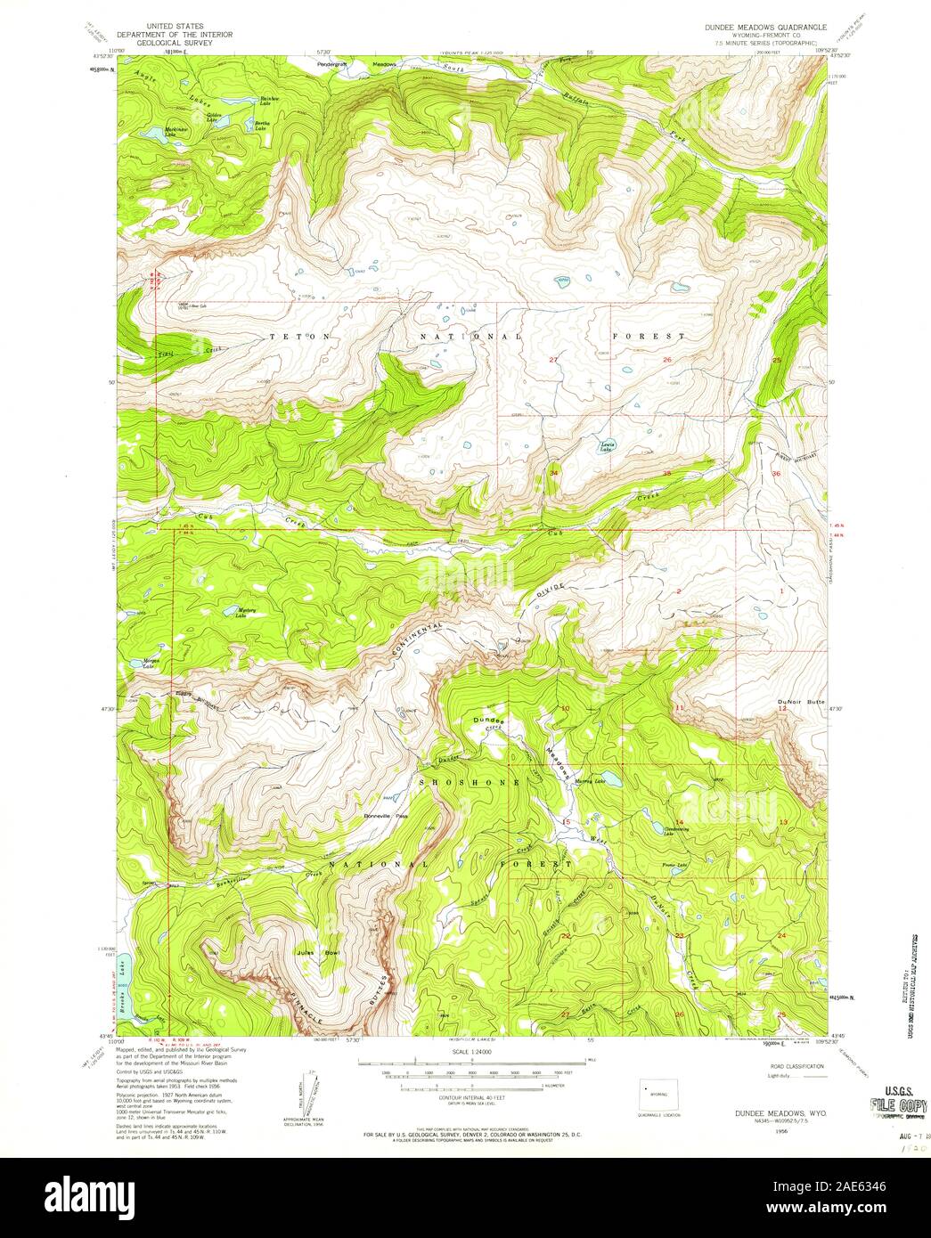 WY Dundee Meadows 339264 1956 24000 Restoration Stock Photo - Alamy