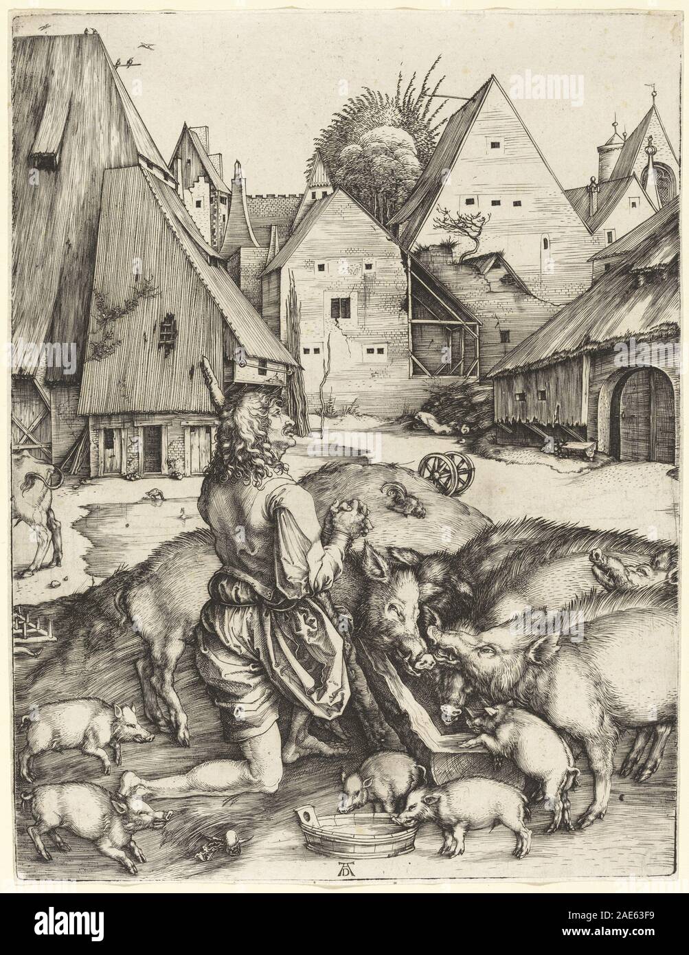 This engraving by Albrecht Dürer, created around 1496, depicts the ...