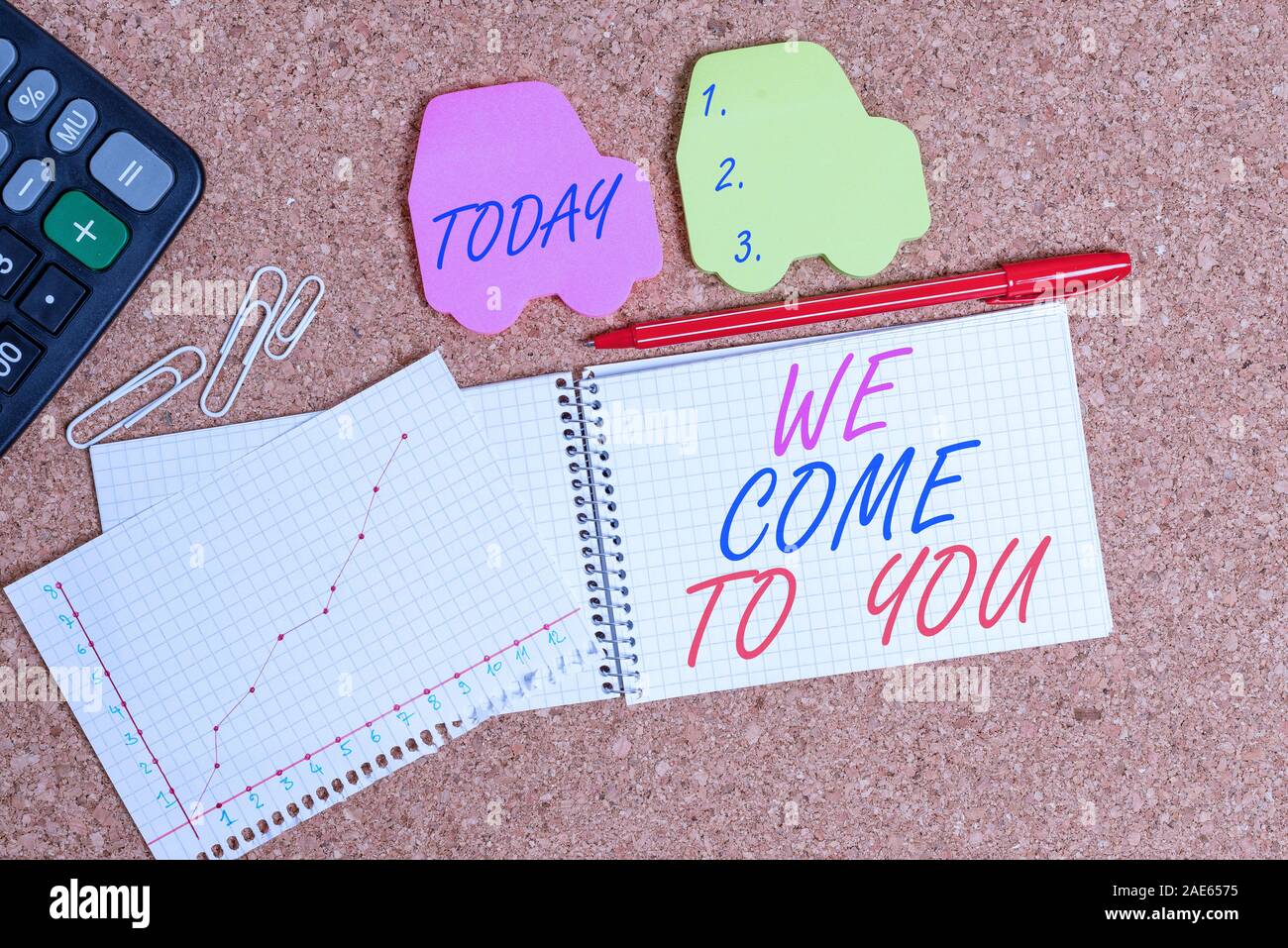 Text Sign Showing We Come To You Business Photo Text Providing
