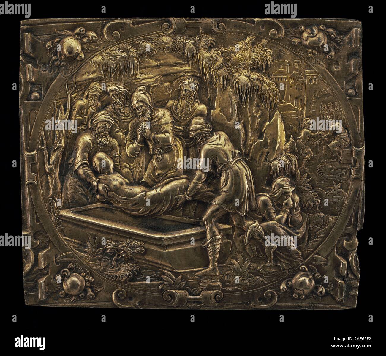 This German painting from around 1600 depicts the burial of a saint ...