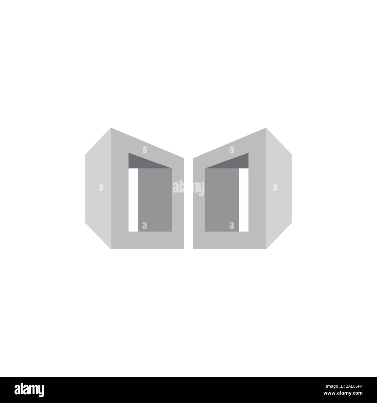 3d object interior furniture symbol logo vector Stock Vector