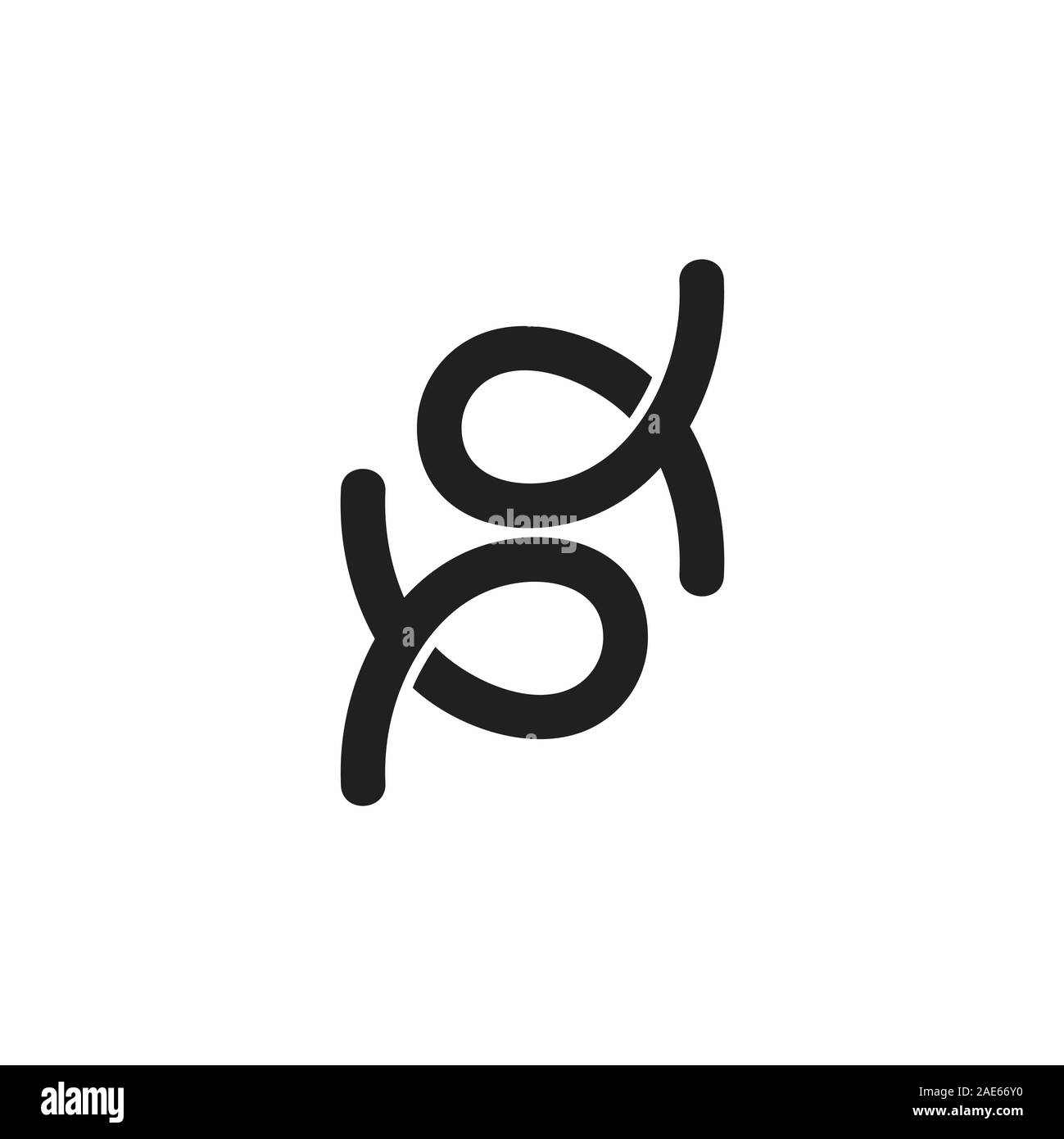 letters bd simple linear logo vector Stock Vector