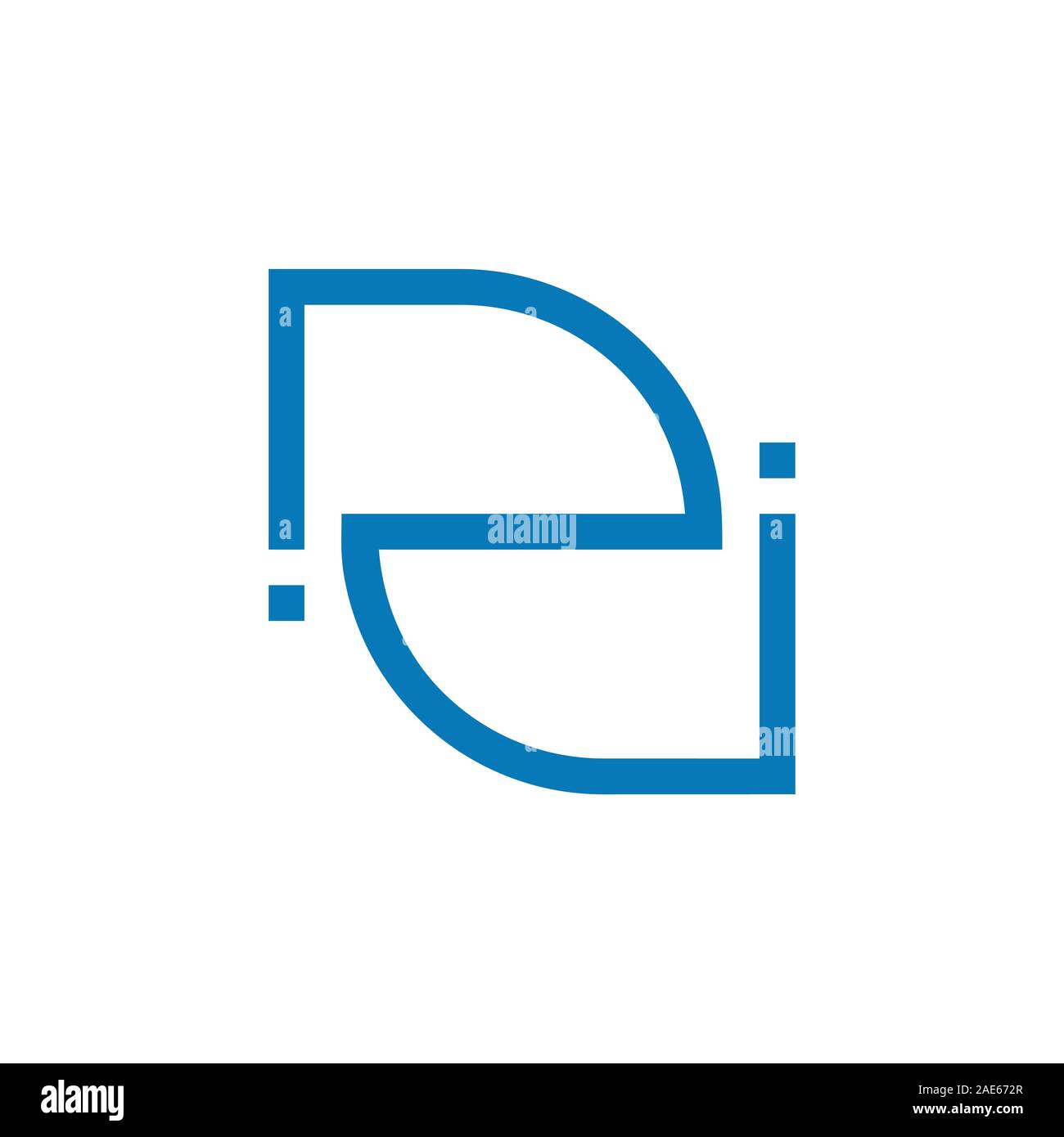 letter ri ir simple geometric line logo vector Stock Vector