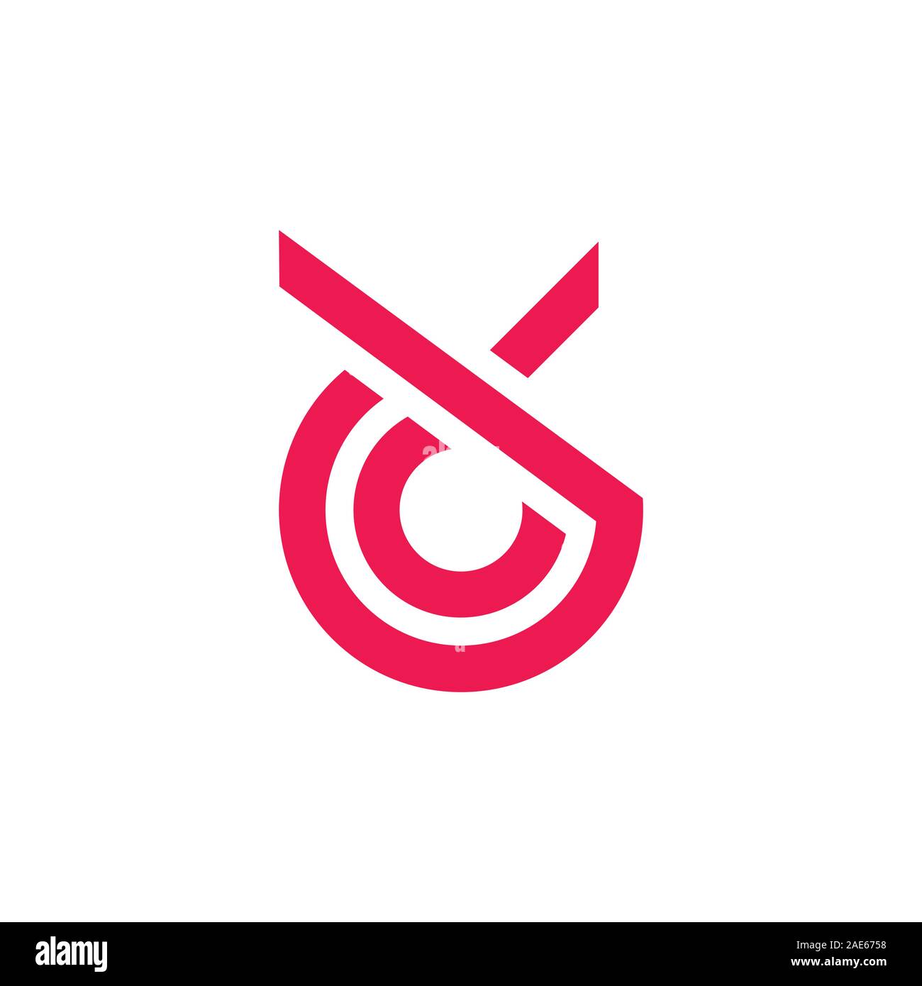 abstract letters yc simple geometric logo vector Stock Vector